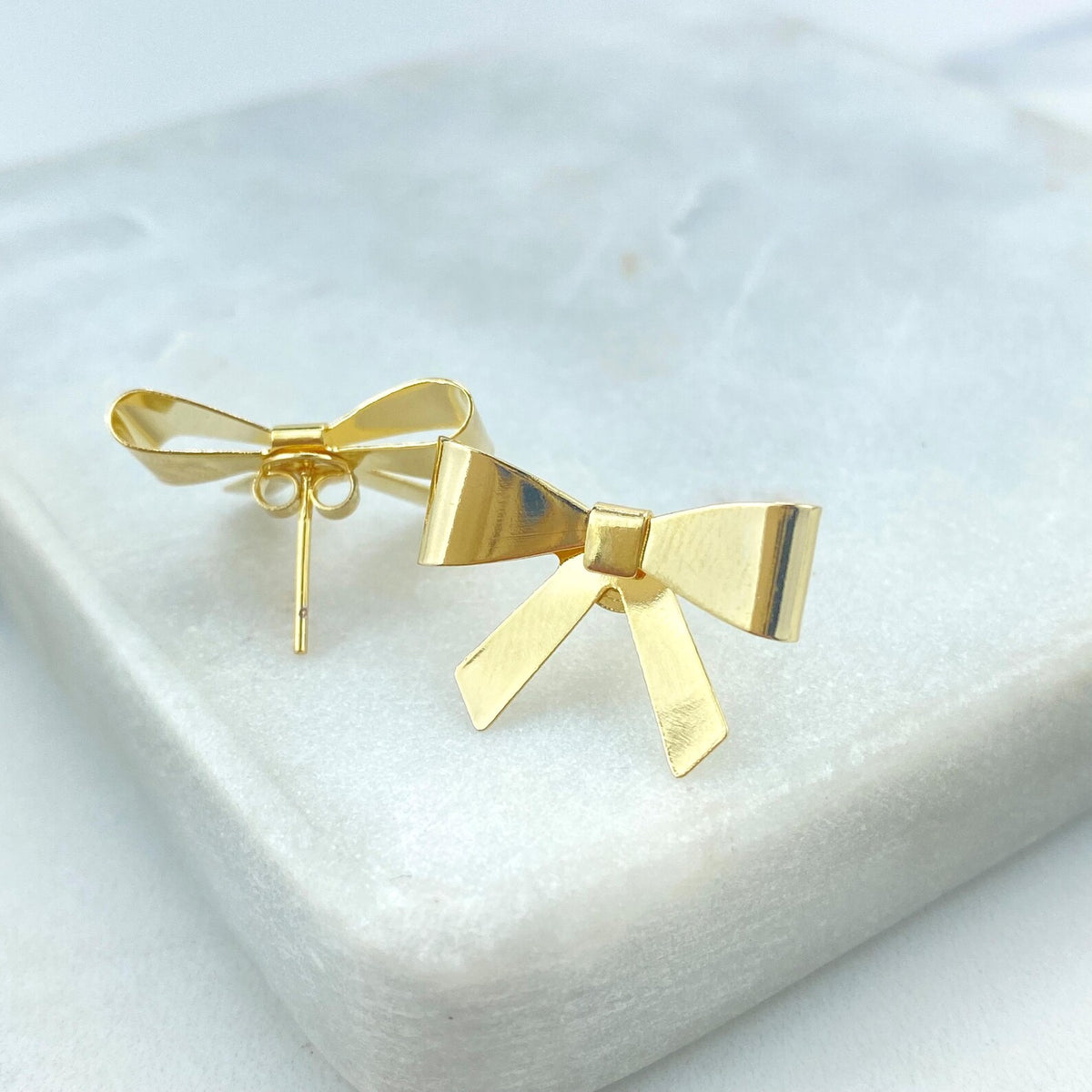 18k Gold Filled Coquette Bow Necklace or Bow Earrings, Buy as a Set or Individually