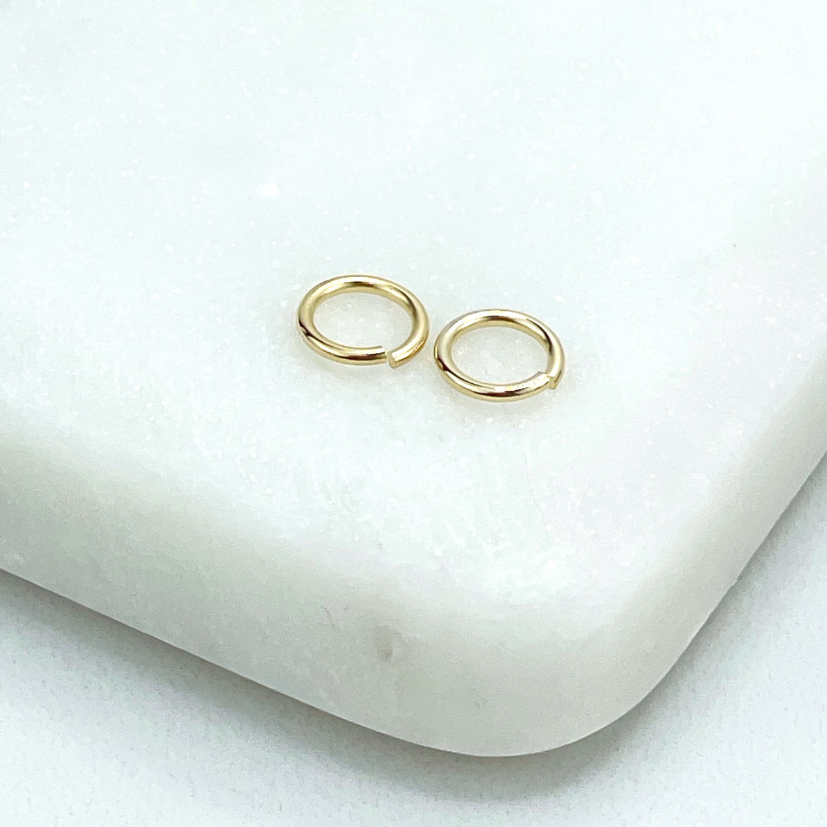 18k Gold Filled 7mm Open Jumping Ring, Round Ring Connectors, Split Ring, Jump Ring, 5, 12 or 25 Pieces Wholesale Jewelry Making Supplies