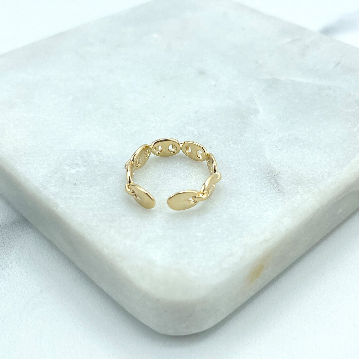 18k Gold Filled Mariner Open Link Ring, Mariner Anchor Chain Ring Chunky Link Mariner Chain Style Ring, Adjustable Ring, Wholesale Jewelry