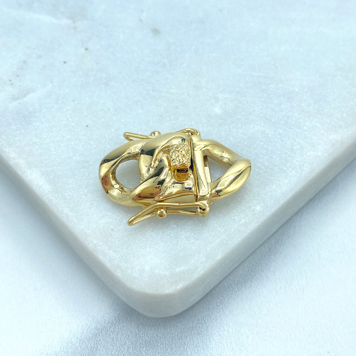 14k Gold Filled Double Safe Box Lock Clasp for Cuban Link Chain, Replacement Clasp for 6mm, 8mm, 10mm, 12mm, 14mm Cuban Link Chain Wholesale