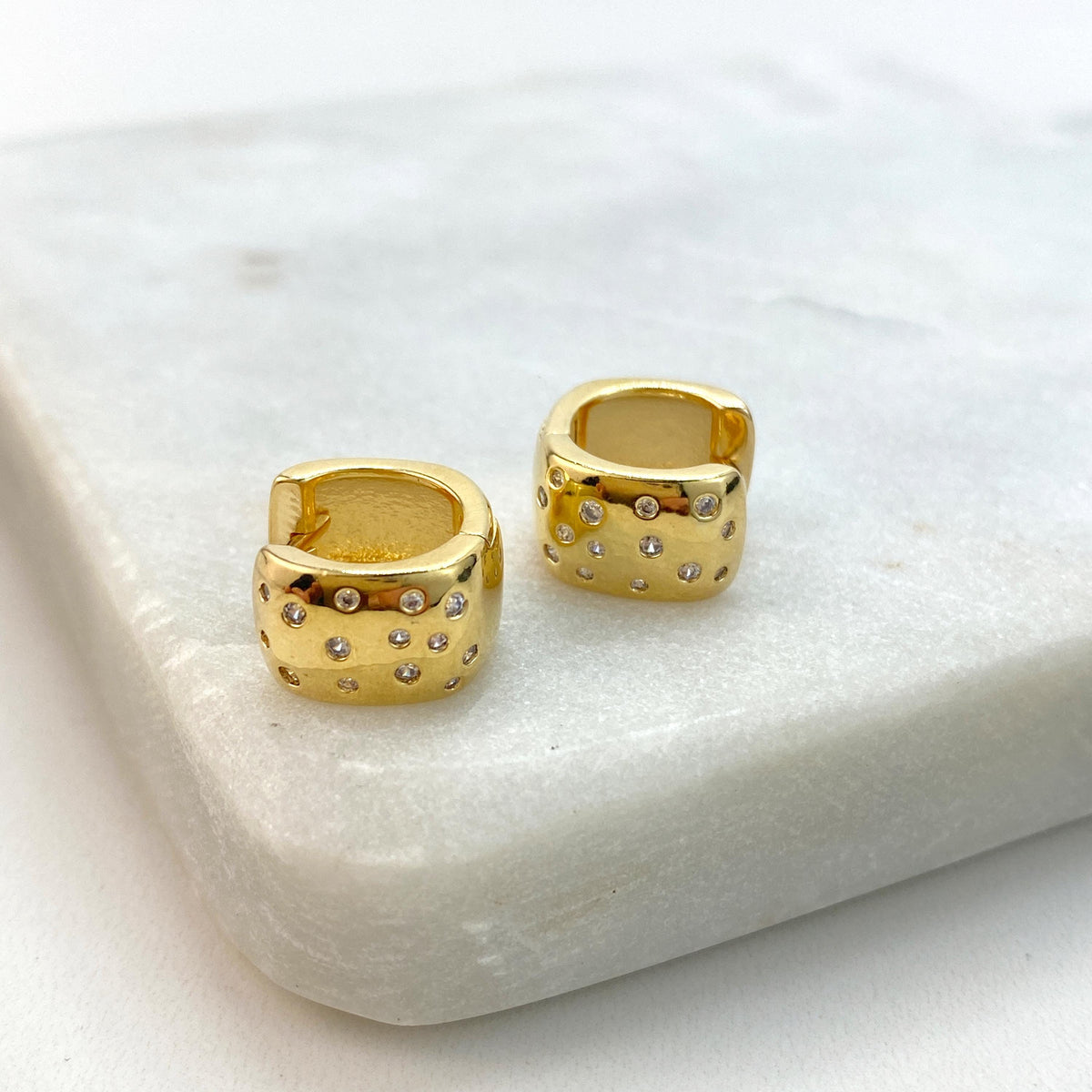 18k Gold Filled Petite Hoop Earrings featuring Micro Pave, Small Hoop with Cubic Zirconia, Timeless Earrings, Wholesale Jewelry