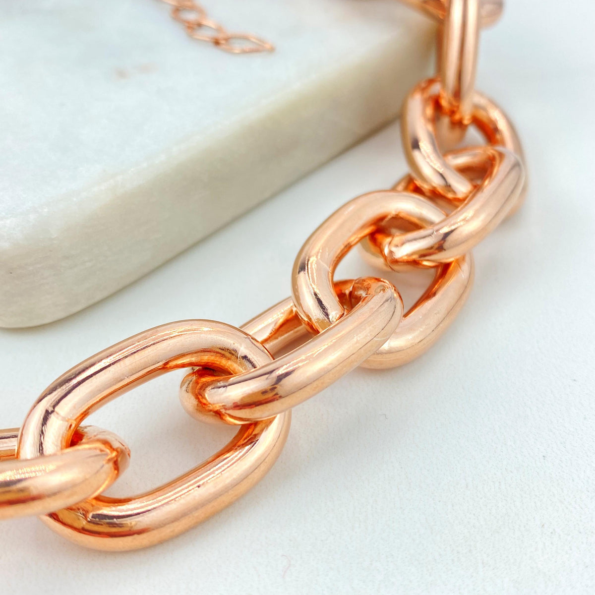 Rose Gold Filled 20mm with Extender, Chunky Chain Choker or Bracelet, Wholesale Jewelry Making Supplies