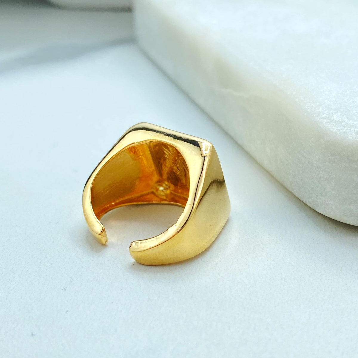18k Gold Filled Pinky Ring, Square Geometric Design, Minimalist Statement Ring, Wholesale Jewelry