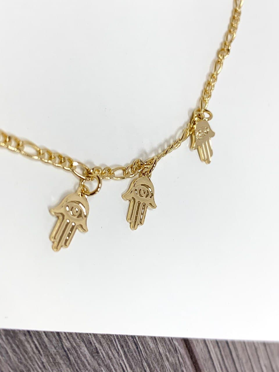 18k Gold Filled Fancy Hand Saint Anklet Wholesales Jewelry Supplies