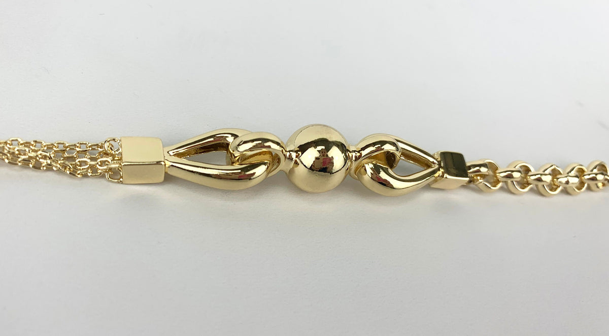 18k Gold Filled Linked Chain Bracelet Featuring Big Ball Design Detail Wholesale Jewelry Making Supplies