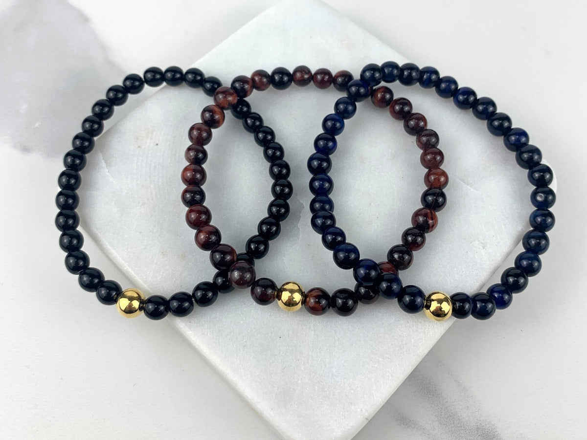18k Golf Filled Brown, Blue and Black with Gold Balls Brecelet Wholesale Jewelry Supplies