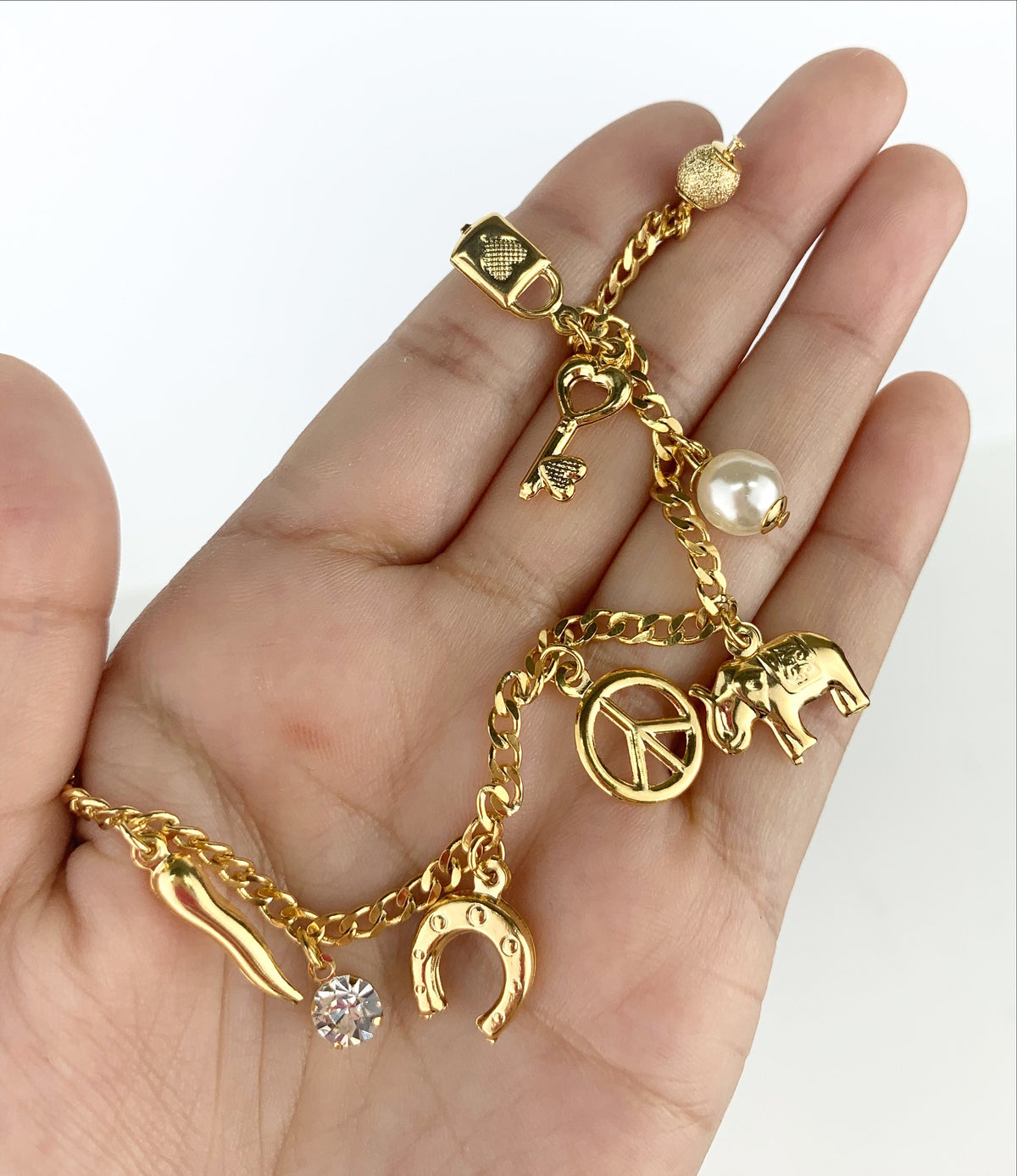 18k Gold Filled Fancy Bracelet Lucky Charms Wholesale Jewelry Supplies