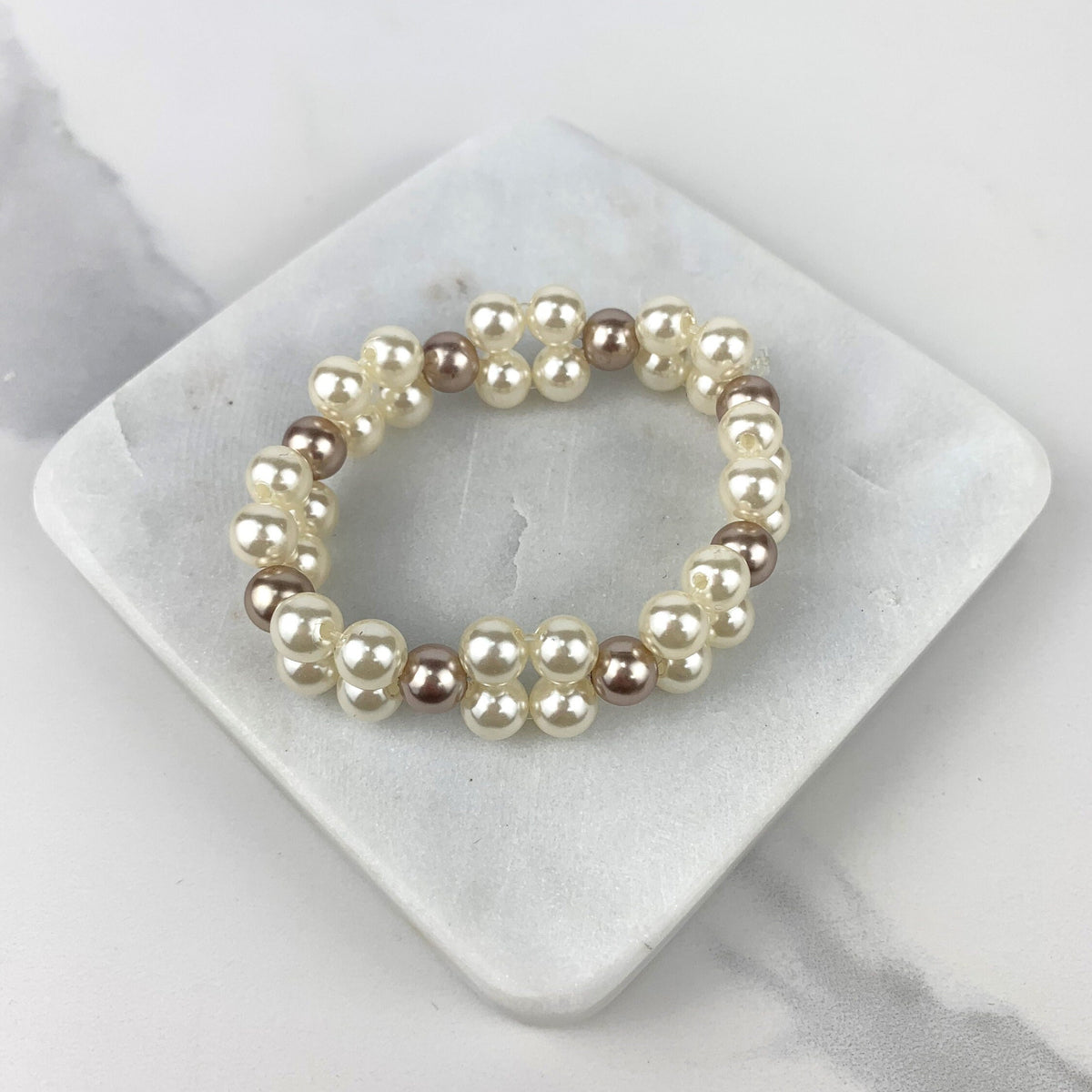 18k Gold Filled White And Pink Pearls Bracelet Wholesale Jewelry Supplies