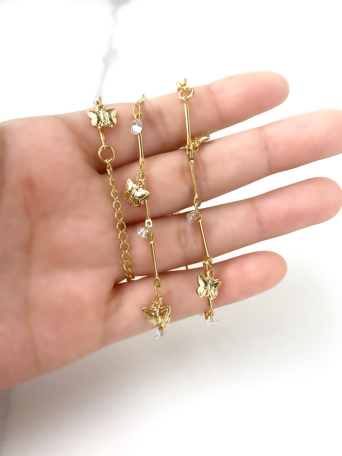 18k Gold Filled Fancy Butterfly With Swarovski Choker Wholesale Jewelry Supplies