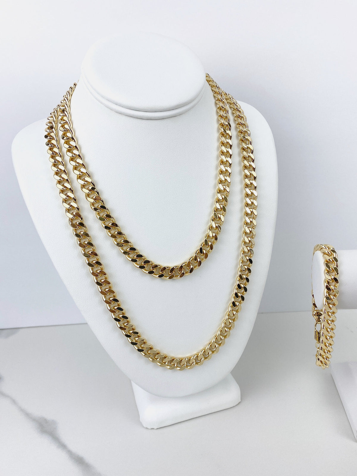 18k Gold Filled 9mm Miami Cuban Link Chain or Bracelet, Unisex Curb Link Chain, Lobster Claw, Wholesale Jewelry Making Supplies