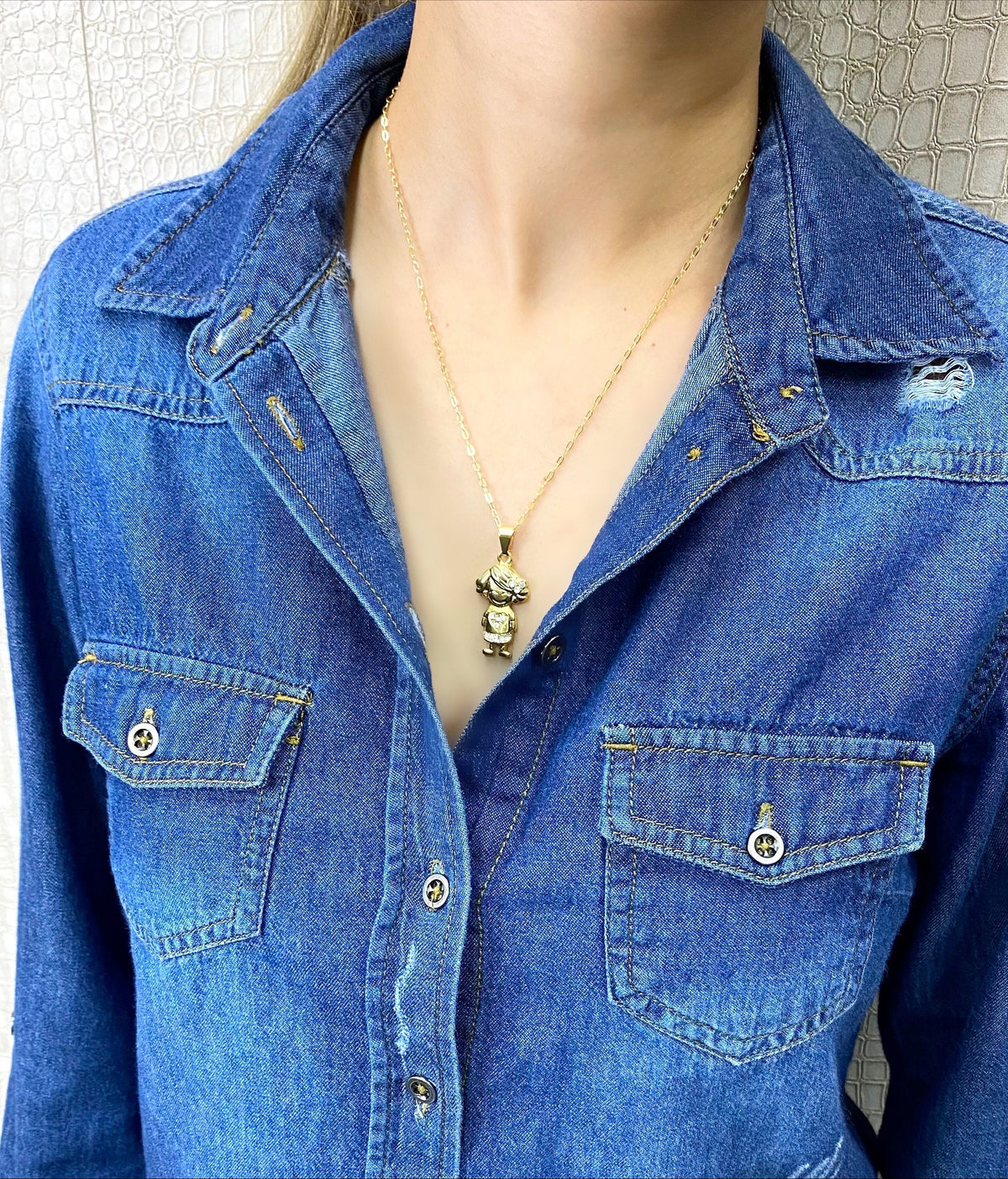 Mommy and Me Matching Jewelry | 18k Gold Filled Cubic Zirconia Smiling Boy or Girl Pendants Charms Wholesale Jewelry Making Supplies