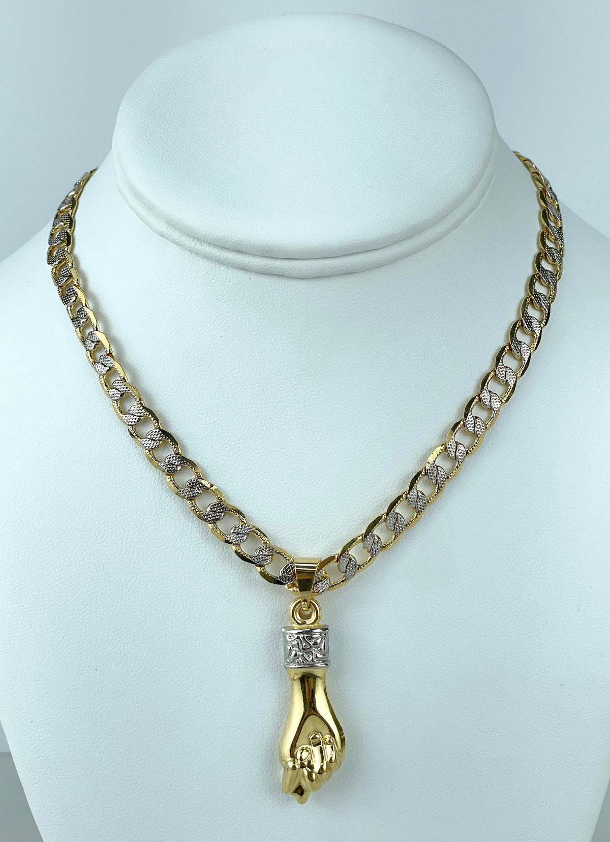18k Gold Filled "Figa" Hand Pendant Charms, Gold, Silver or Two Tone, Wholesale Jewelry Making Supplies