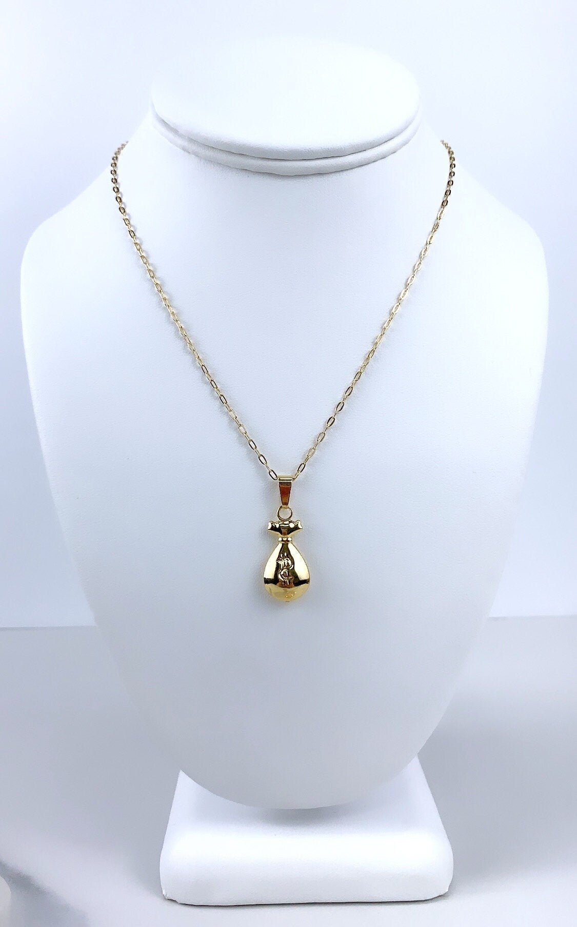 18k Gold Filled Money Coin, Bag Money, Circles Money & Sign of Money of 1.2'' to 1.8'' Charms Pendants, Wholesale Jewelry Making Supplies