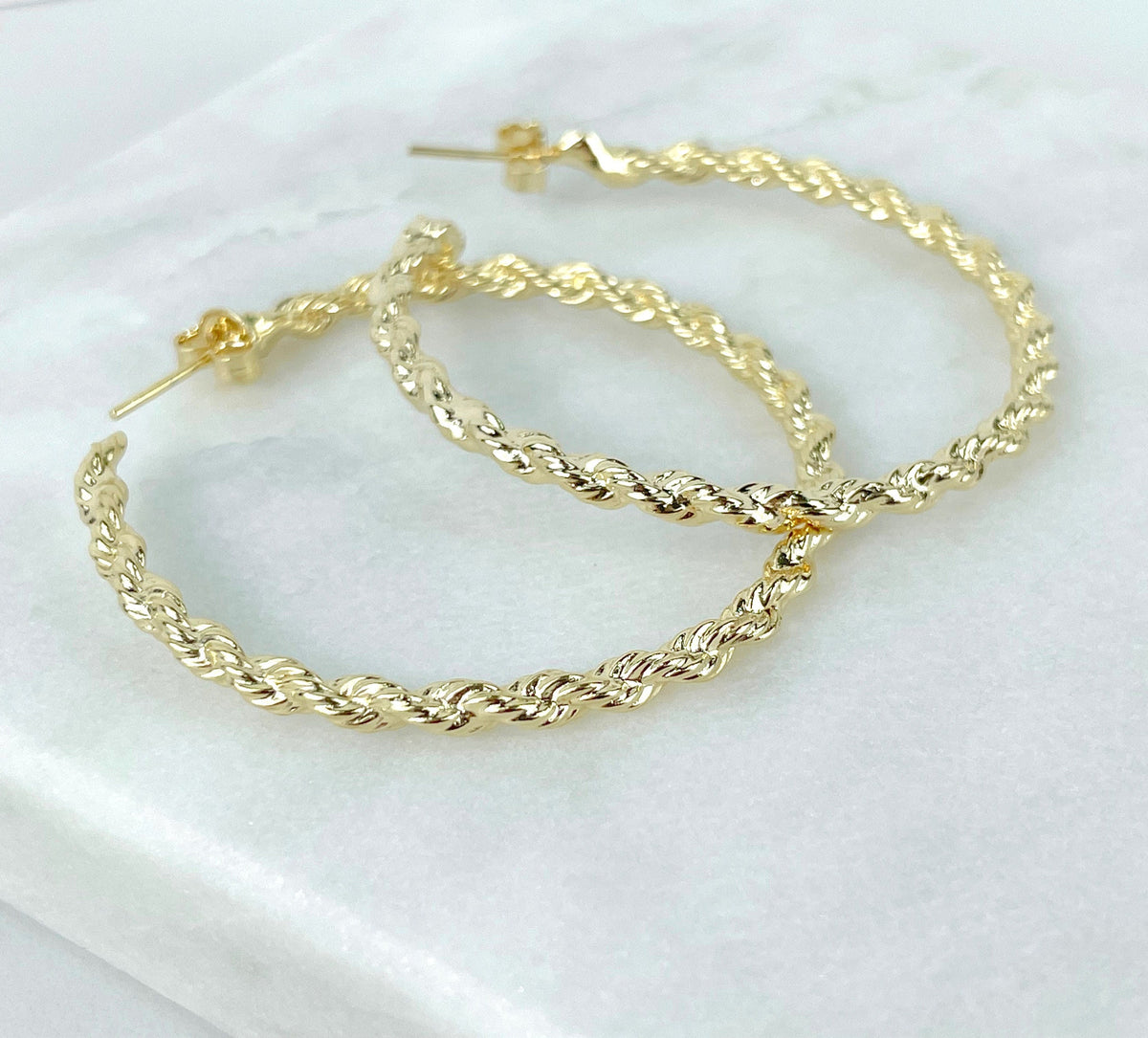 18k Gold Filled Medium 45mm, C-Hoop, Push Back Closure, Wholesale Jewelry Supplies