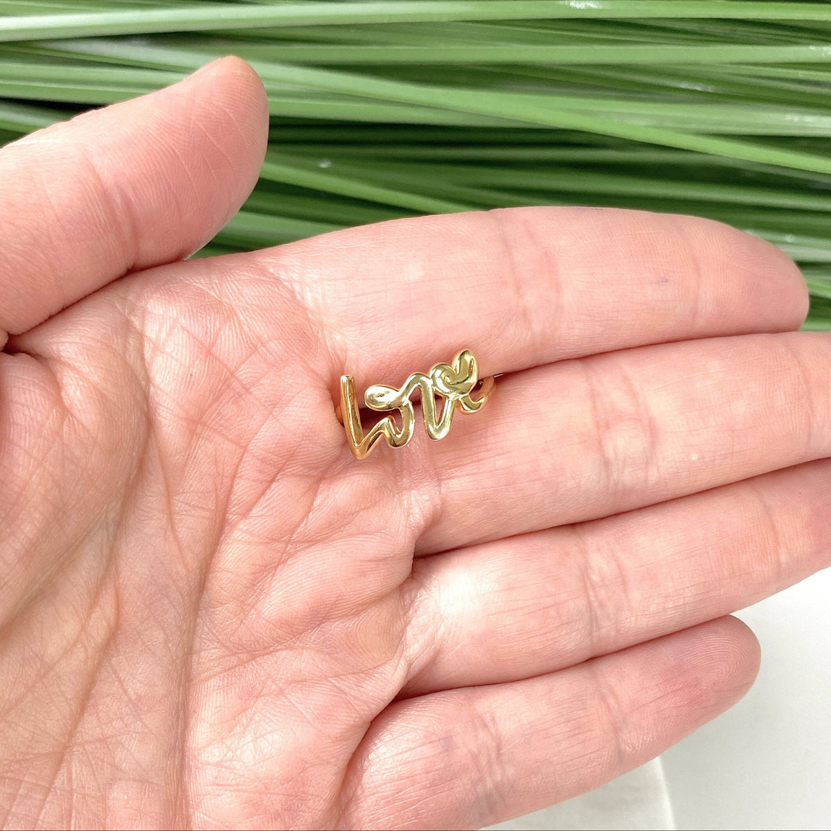 18k Gold Filled Love Ring, Letters & Words Jewelry, Wholesale Jewelry Making Supplies