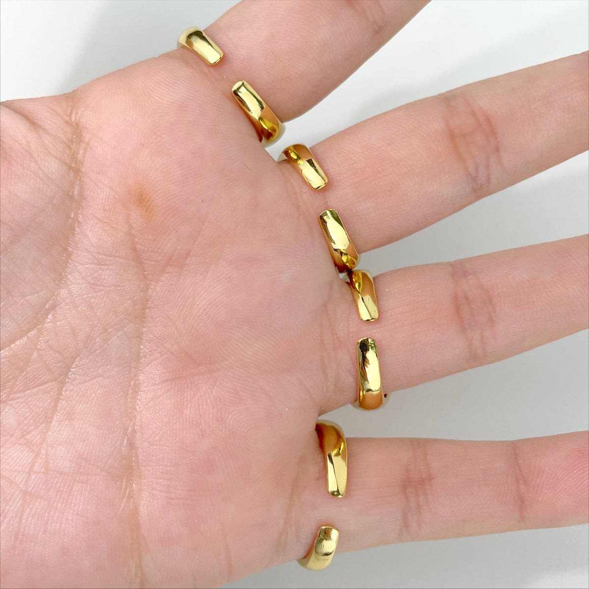 18k Gold Filled Colorful Enamel Cutie Face, Funny Face, Happy Face Adjustable Rings Wholesale Jewelry Making Supplies
