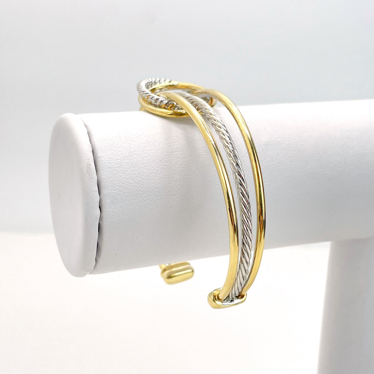 Gold Plated and Silver Rope Design Bangle Bracelet Wholesales Jewelry Making Supplies
