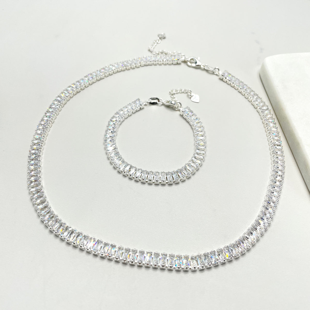 Silver Filled Choker or Bracelet Featuring High Quality Clear White Cubic Zirconia Wholesale Jewelry Making Supplies
