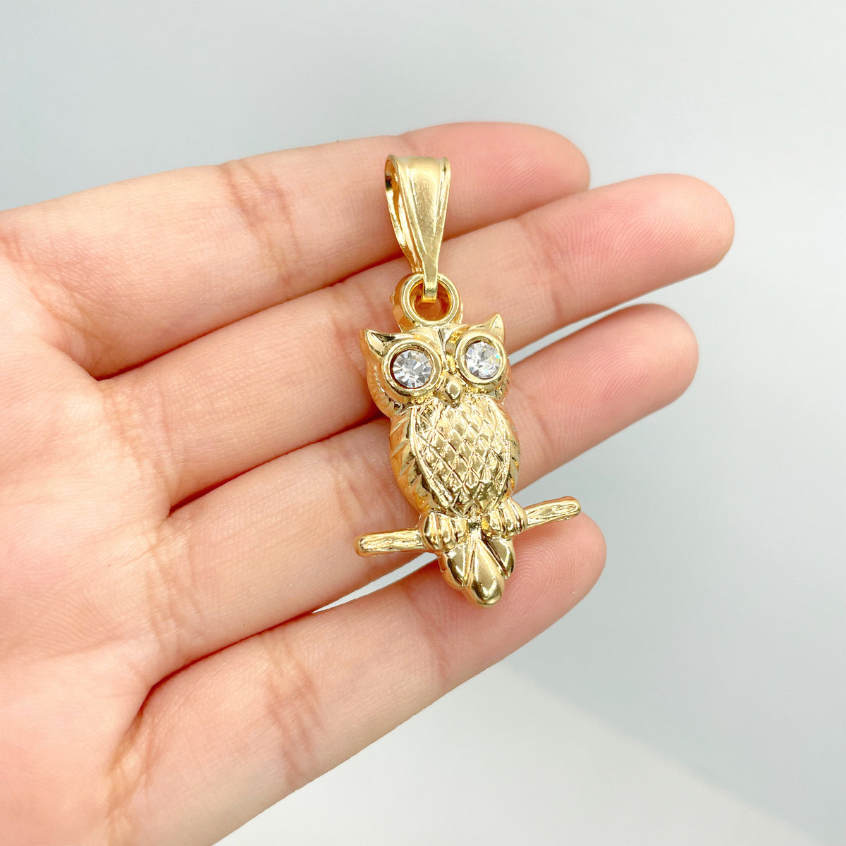 18k Gold Filled Cubic Zirconia Texturized Own Pendant Charms Wholesale Jewelry Making Supplies