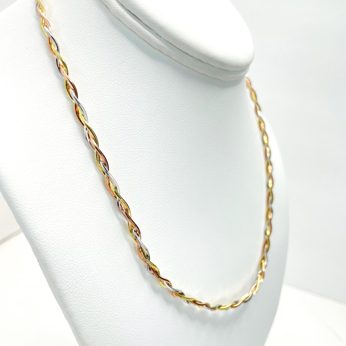 18k Gold Filled Three Tones Twisted Chain, Choker Wholesale Jewelry Supplies