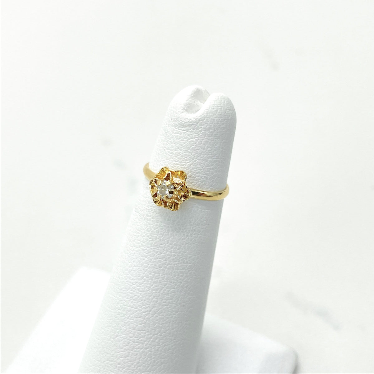 18k Gold Filled Cubic Zirconia Flower Ring for Kids Children Toddler Wholesale Jewelry Making Supplies