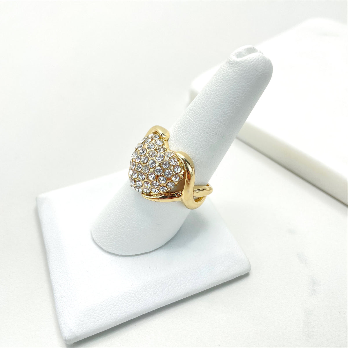 18k Gold Filled Heart Featuring with Cubic Zirconia, XoXo Hug and Kisses Shape Set, 04 Pieces, Wholesale Jewelry Making Supplies