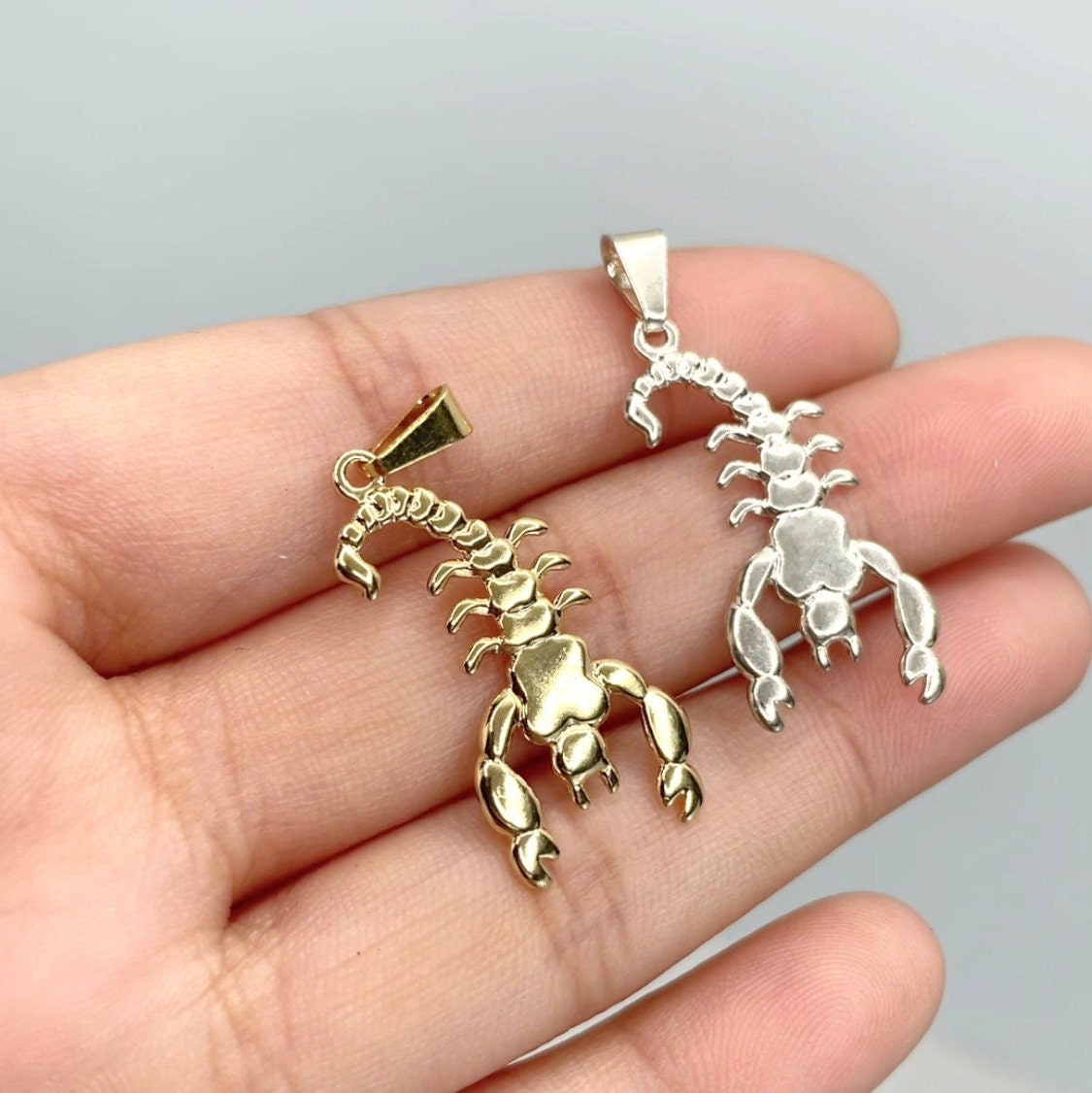 18k Gold Filled or Silver Filled Scorpio Scorpion Pendant Charms Wholesale Jewelry Making Supplies