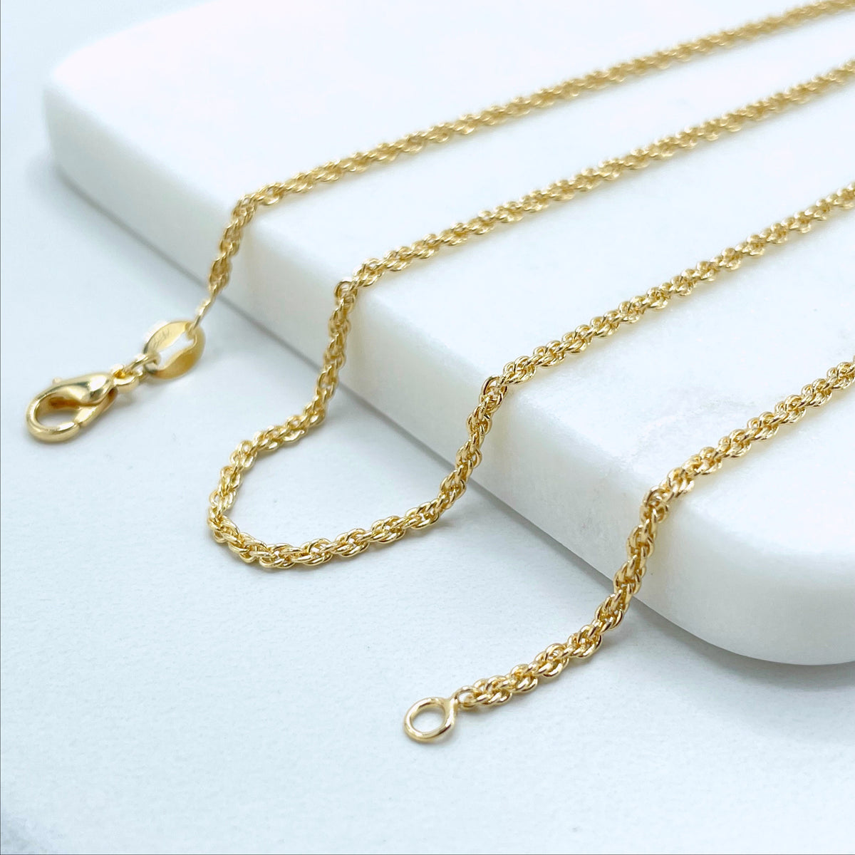 18k Gold Filled Curb Twisted Chain 2mm, Chain 18''or 24'' Wholesale Jewelry Making Supplies