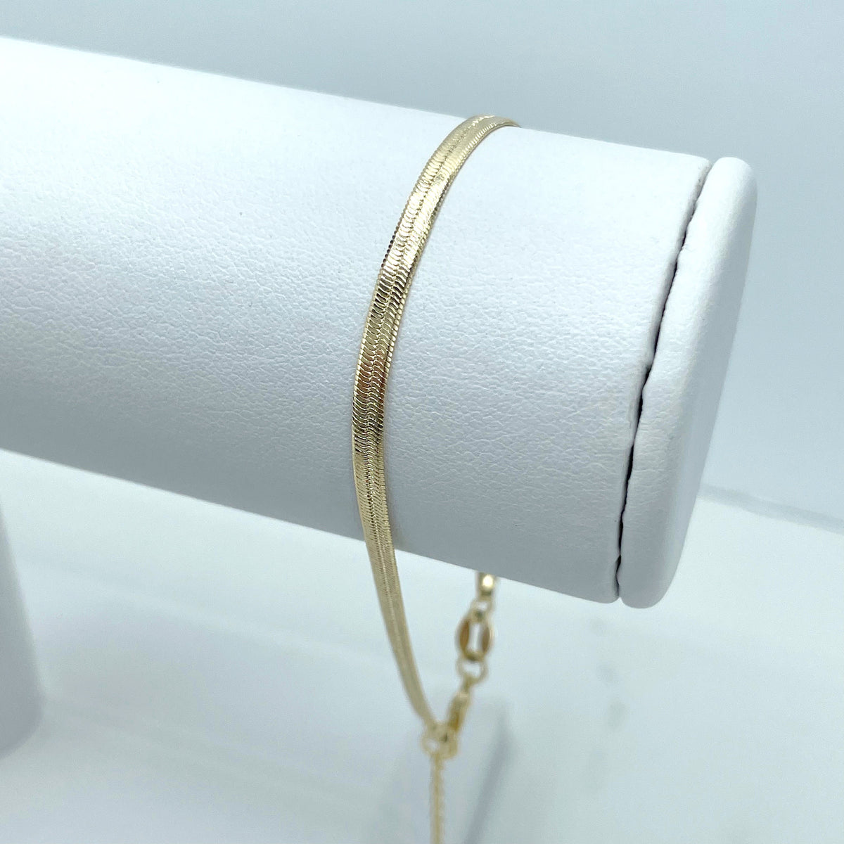 18k Gold Filled 3mm Herringbone Snake Chain, Bracelet or Anklet, Wholesale Jewelry Making Supplies