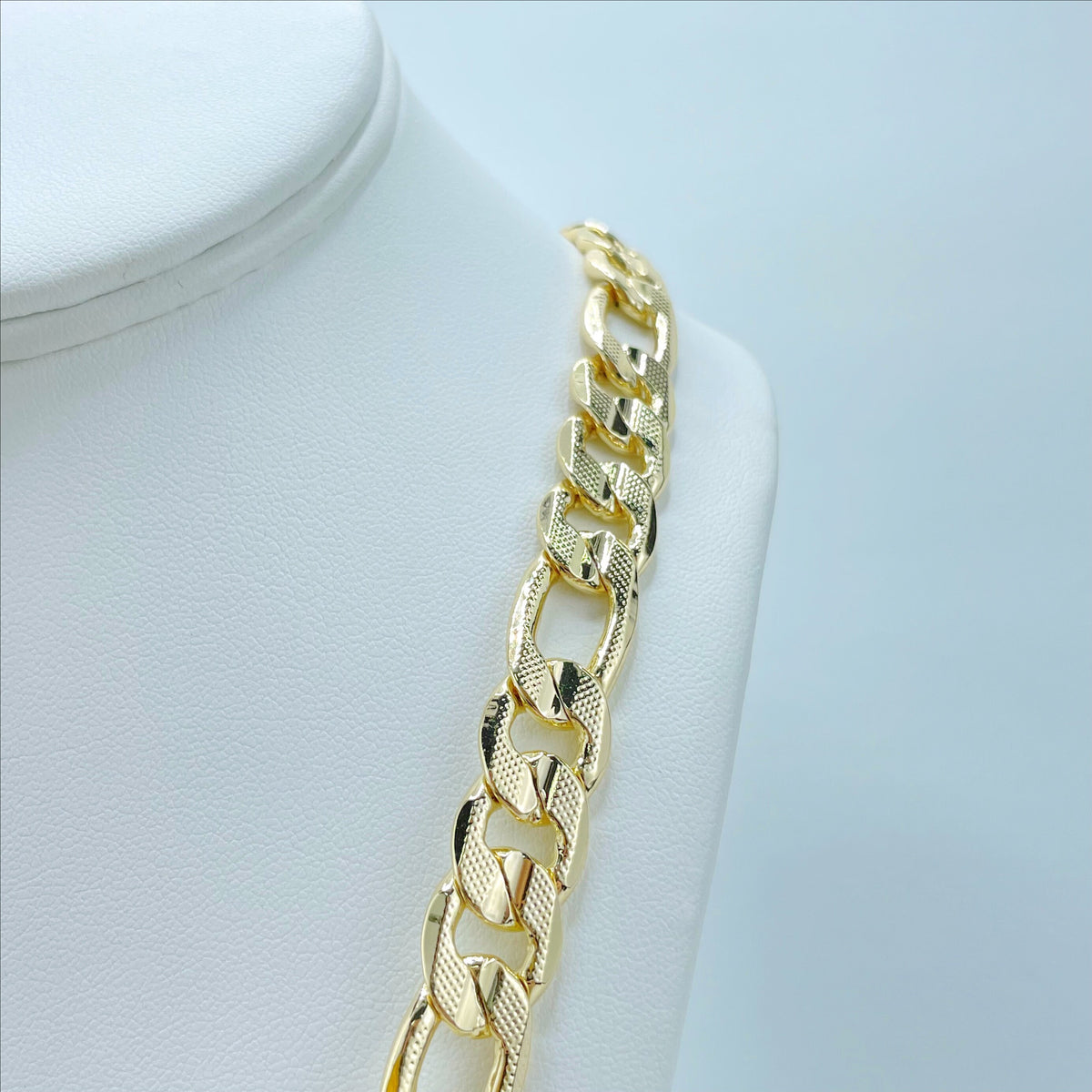 18k Gold Filled 12mm Figaro Link Chains Wholesale and Jewelry Supplies