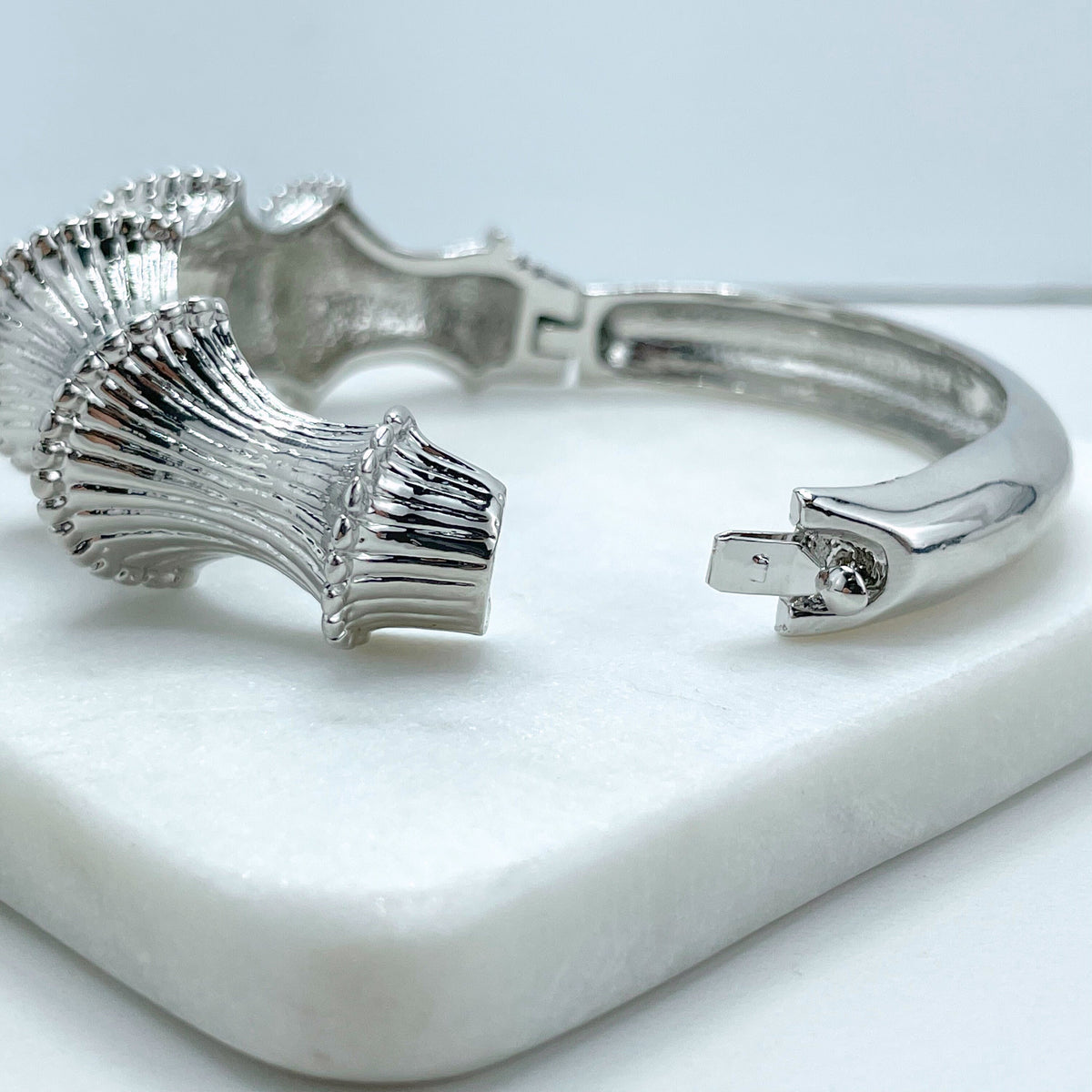 Silver Filled Bangle Bracelet Hinged Closure Wholesale Jewelry Supplies