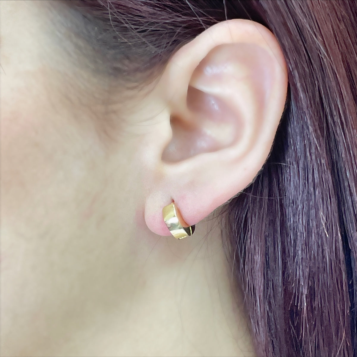 18k Gold Filled Pettie Plain 4mm Thickness 12mm Huggie Hoop Earrings Wholesale Jewelry Making Supplies