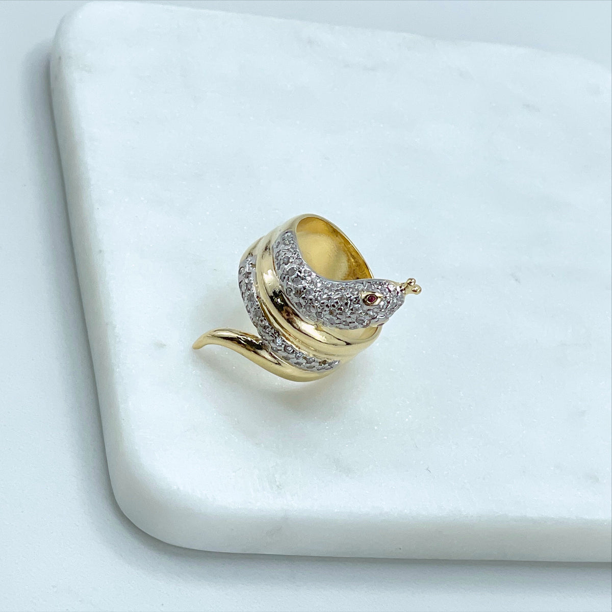 18k Gold Filled with Micro Cubic Zirconia and Silver Filled Sake Ring Wholesale Jewelry Supplies