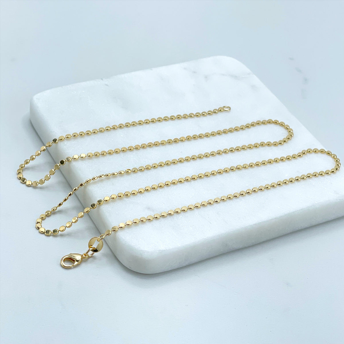 18k Gold Filled 1.5mm Dot Link Chain 18 or 24 inches Necklace Wholesale Jewelry Supplies