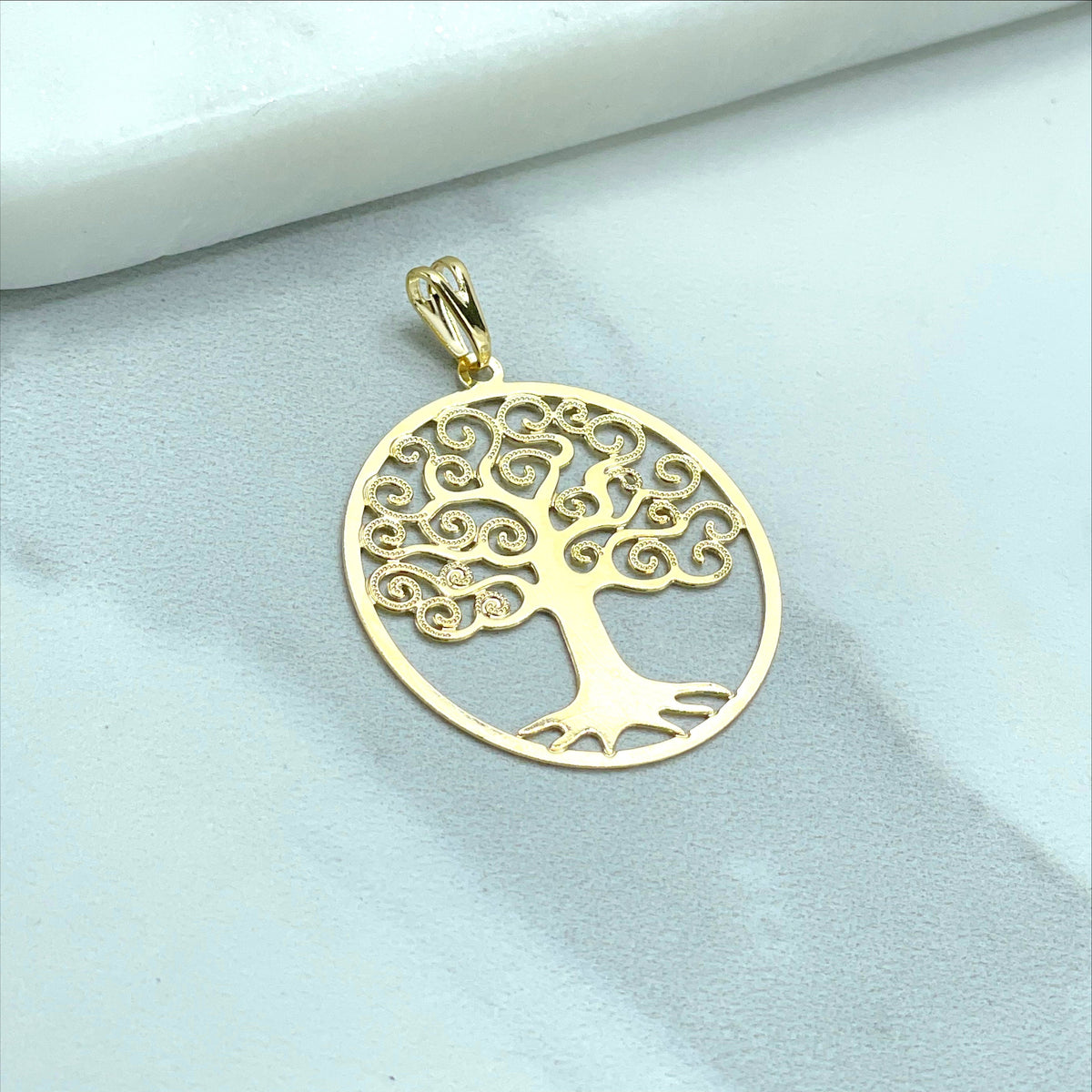 18k Gold Filled Hallow Tree Pendant Wholesale Jewelry Making Supplies