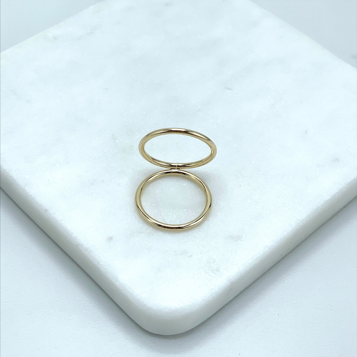 18k Gold Filled 1mm Double Ring in One Minimalist Wholesale Jewelry Supplies