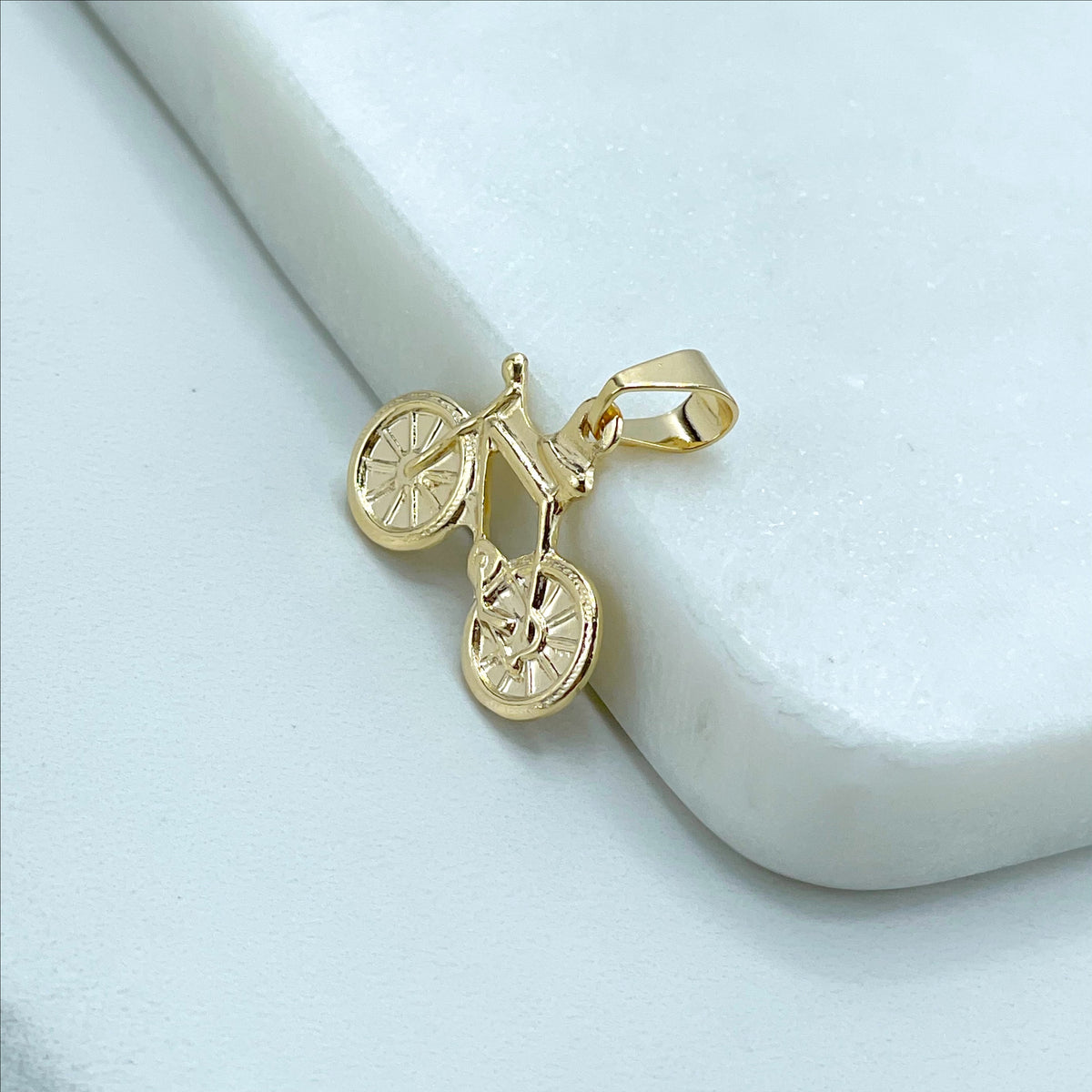 18k Gold Filled Bicycle Style Charms Pendant Wholesale Jewelry Making Supplies