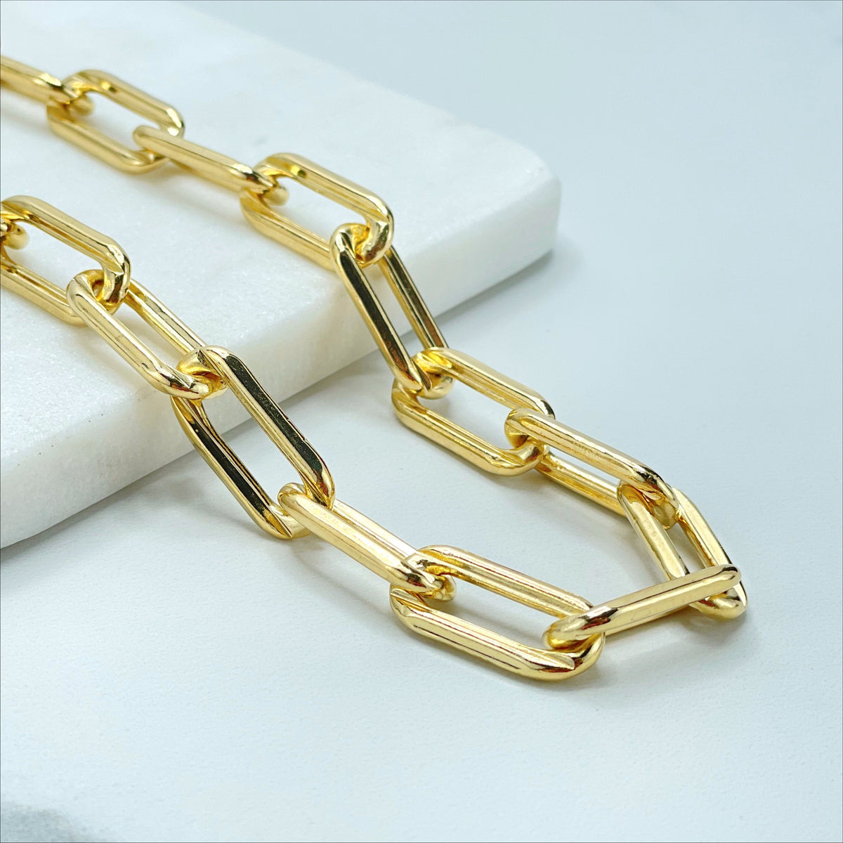 18k Gold Filled 9mm PaperClip Link Chains Wholesale Jewelry Supplies