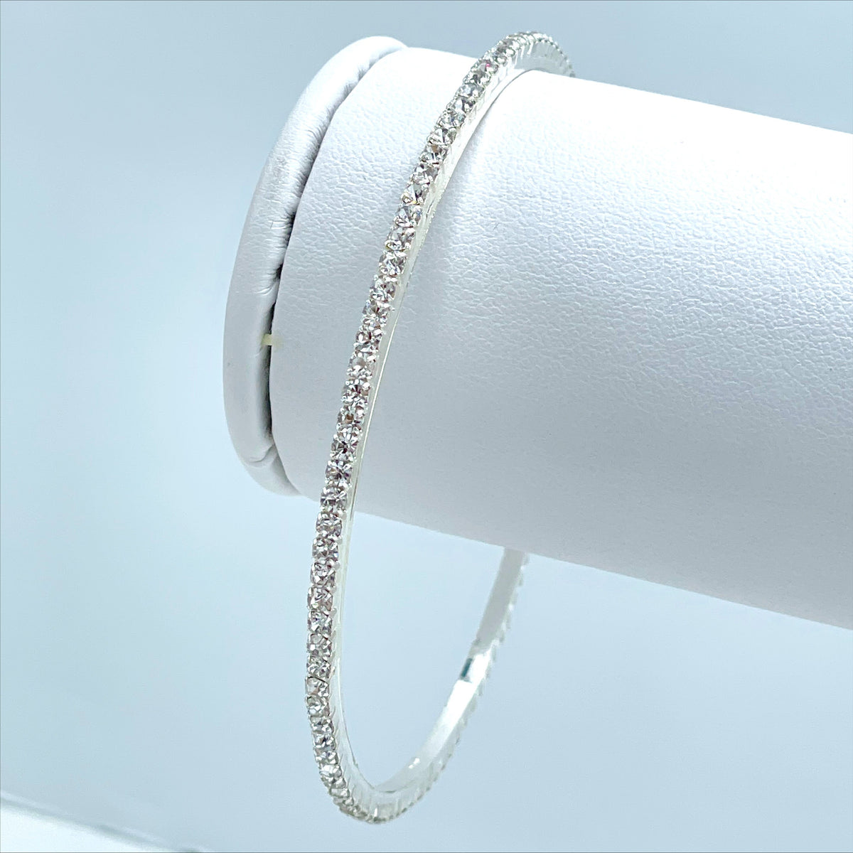 Silver Filled with Cubic Zirconia Bangle Bracelet Wholesale Jewelry Supplies