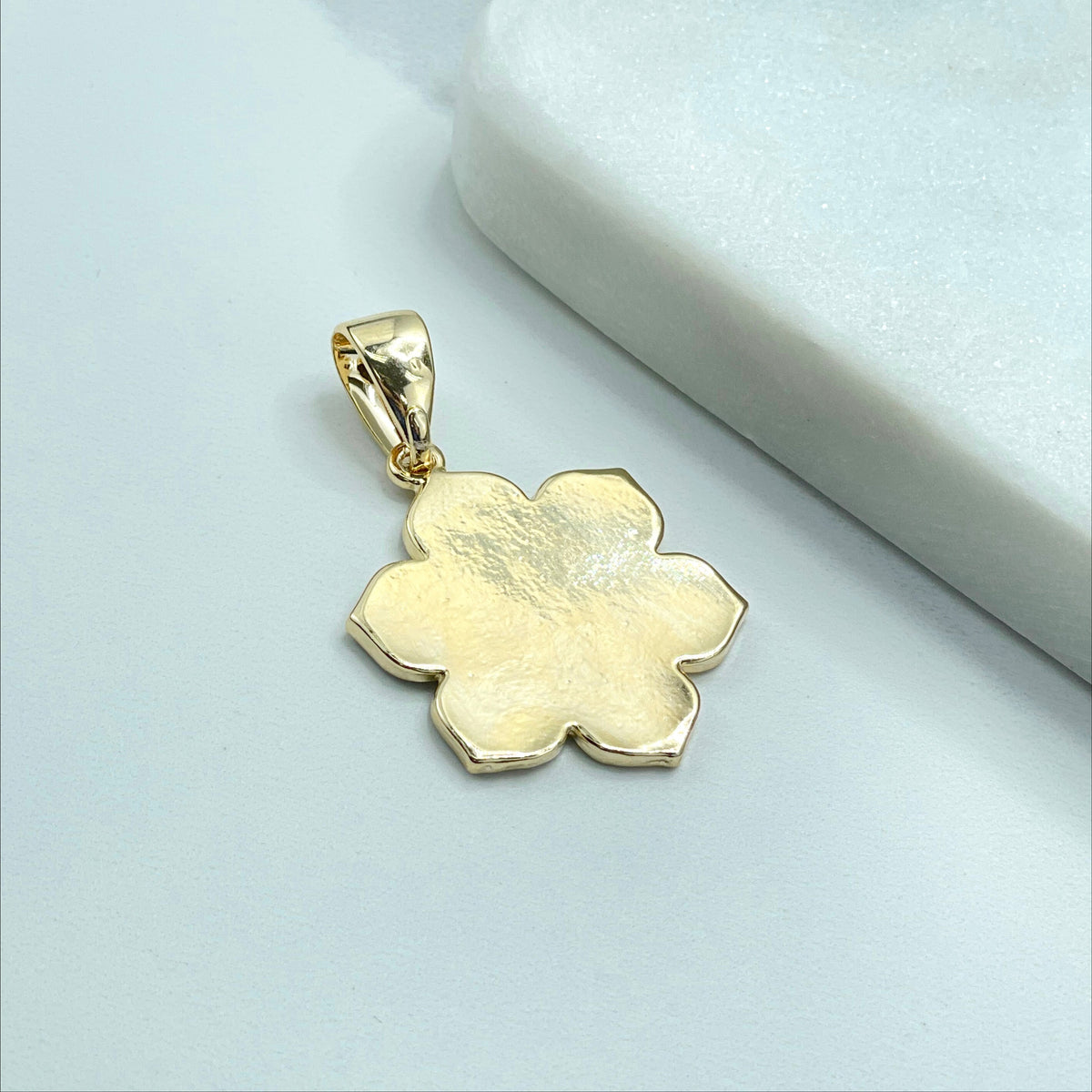 18k Gold Filled Black Enamel Flower, Buddha Lotus, Peace Sign, Namaste, Yin Yang, Moon Star, Charm Pendant Wholesale Jewelry Making Supplies