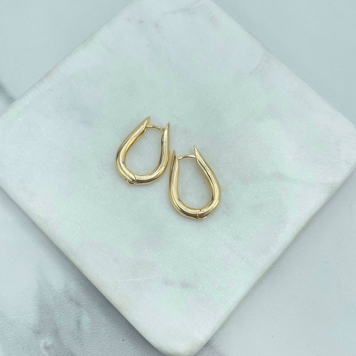 18k Gold Filled 24mm or 28mm Tear Shape, Oval Hoops Earrings Wholesale Jewelry Making Supplies