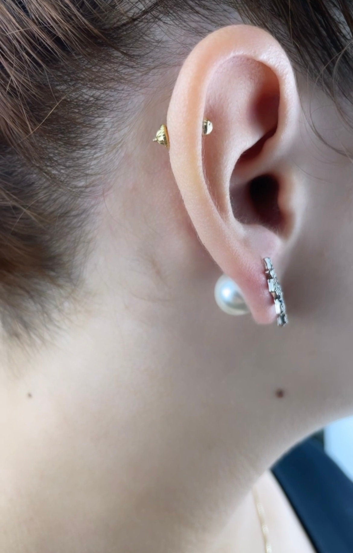 18k Gold Filled or Silver Filled, Colored CZ Stars Ear Climber Design, Ear Jacket, Front Back Stud Earrings, Double Sided Wholesale Jewelry