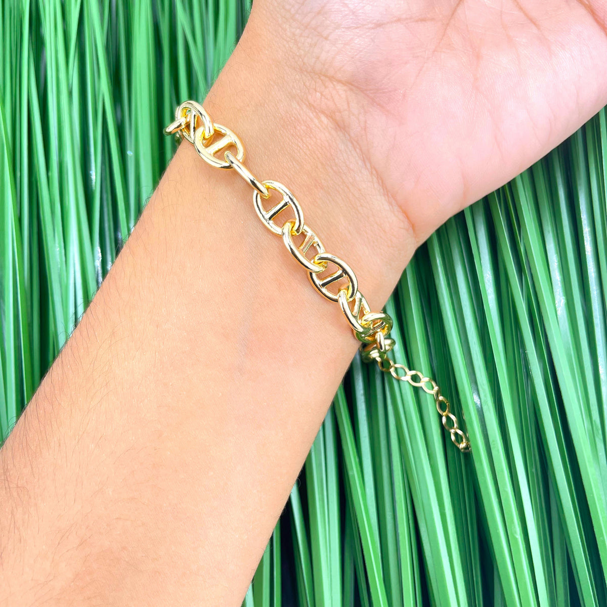 18k Gold Filled 8mm Specially Mariner Link Chain or Bracelet with Extender, Wholesale Jewelry Making Supplies