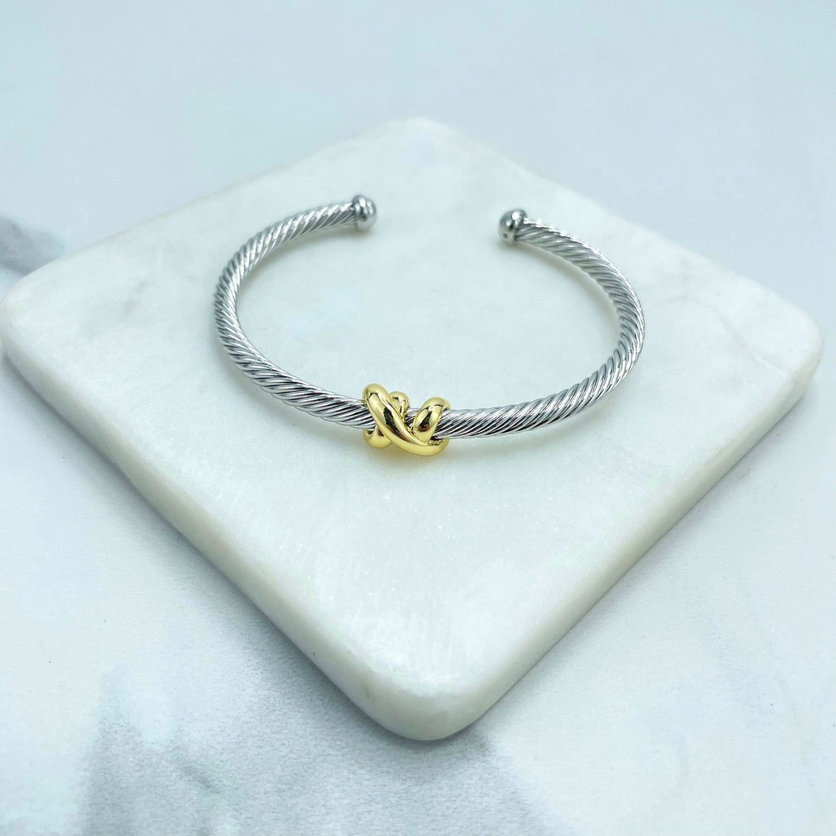 18k Gold Filled & Silver Filled Cable Cuff Bracelets, Triple Cross, Double Cross or Single Knot Bracelet, Wholesale Jewelry Making Supplies