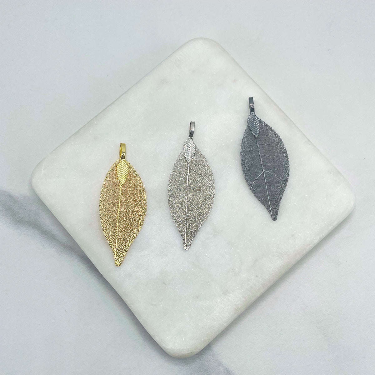 18k Gold Filled Enamel Necklace and Sun Pendant Medium Leaf , Wholesale Jewelry Making Supplies .