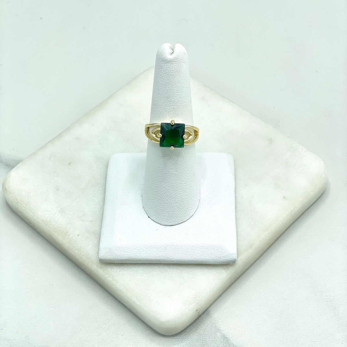 18k Gold Filled Colorful Cubic Zirconia Ring , Wholesale Jewelry Making Supplies.