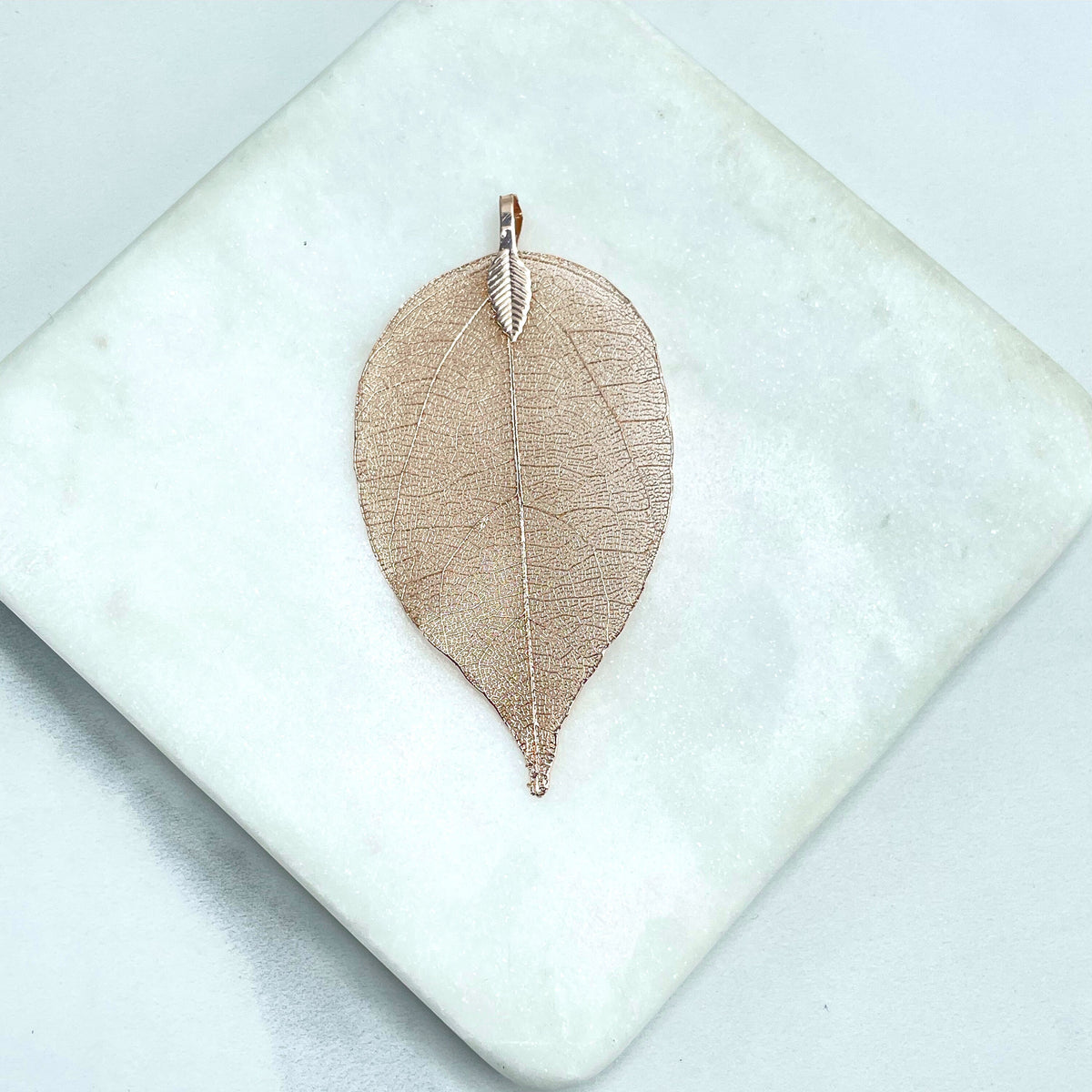 Rose Gold Filled Pendants Hand Made with Real Leaf or Rose Gold Chain Necklace, Wholesale Jewelry Making Supplies