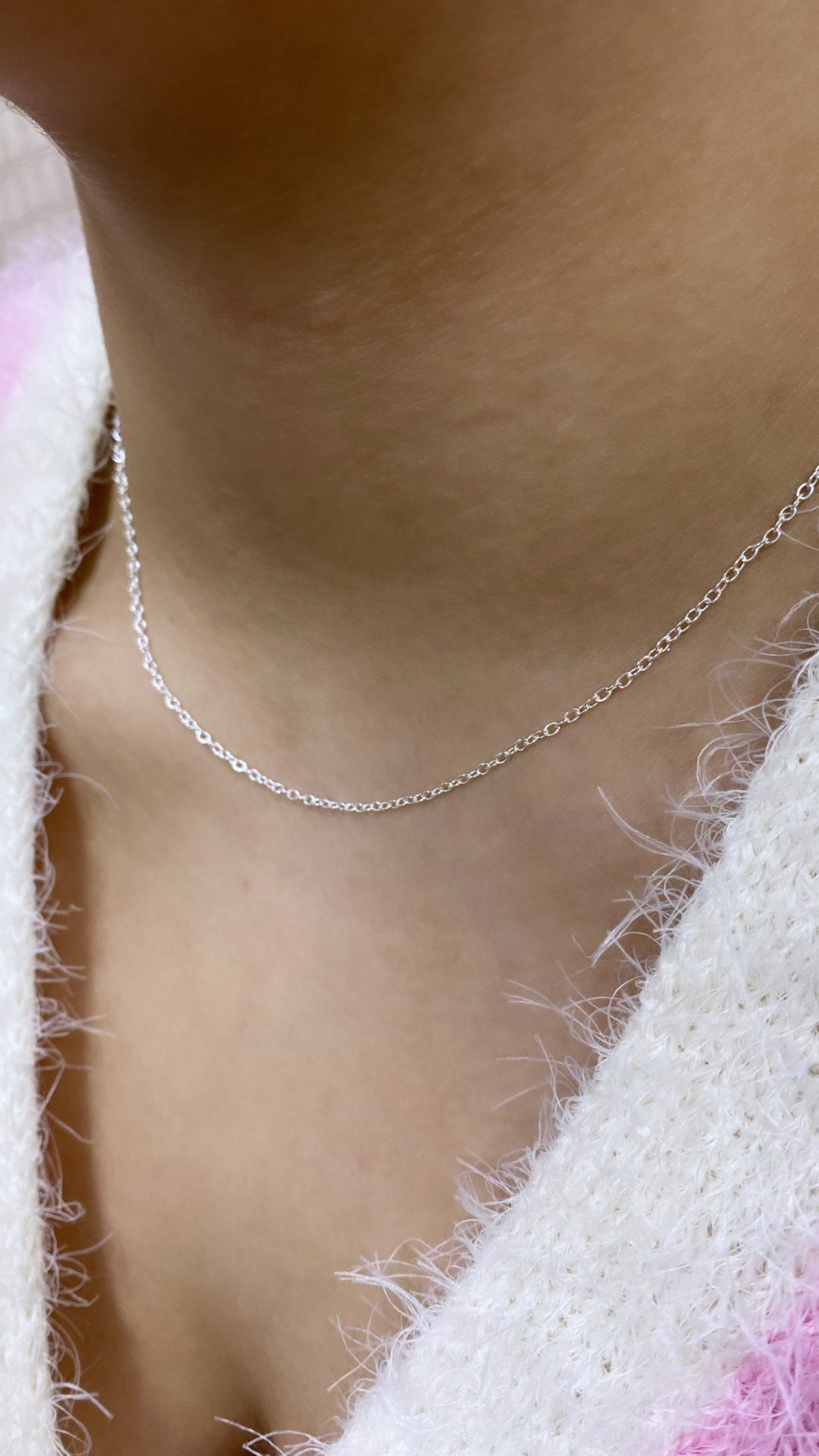 925 Sterling Silver 1mm Oval Chain, Dainty Chain, 18 Inches Long, Stamped 925, Wholesale Jewelry Making Supplies