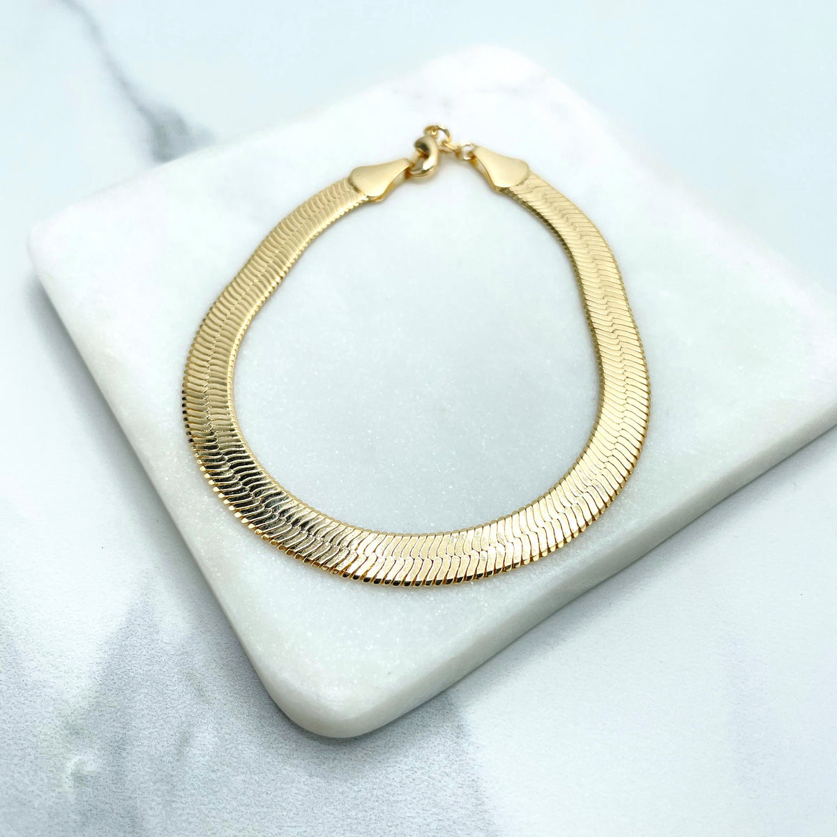 18k Gold Filled 7mm Herringbone, Snake Chain Necklace or Bracelet, Wholesale Jewelry Making Supplies