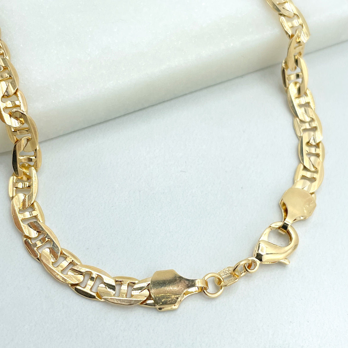 18k Gold Filled 5mm Thickness Mariner Anchor Link Chain 24 Inches Long Necklaces, Wholesale Jewelry Making Supplies
